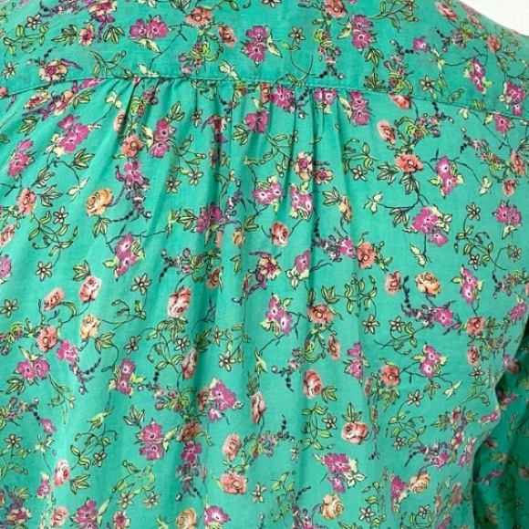 Anthro Holding Horses Mint Floral Button-down Shirt Top - Picture 8 of 11
